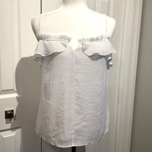 ‎GUESS SPAGHETTI STRAP RUFFLE TOP SIZE M NWOT